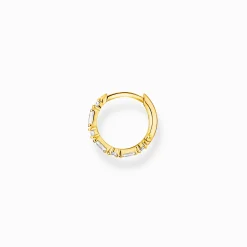 Women THOMAS SABO Hoop Earrings-Single hoop earring white stones gold