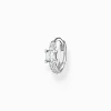 Women THOMAS SABO Hoop Earrings-Single hoop earring with white stones silver