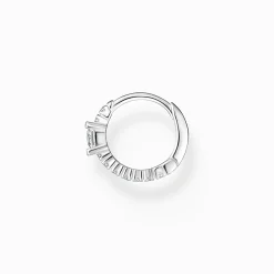 Women THOMAS SABO Hoop Earrings-Single hoop earring with white stones silver