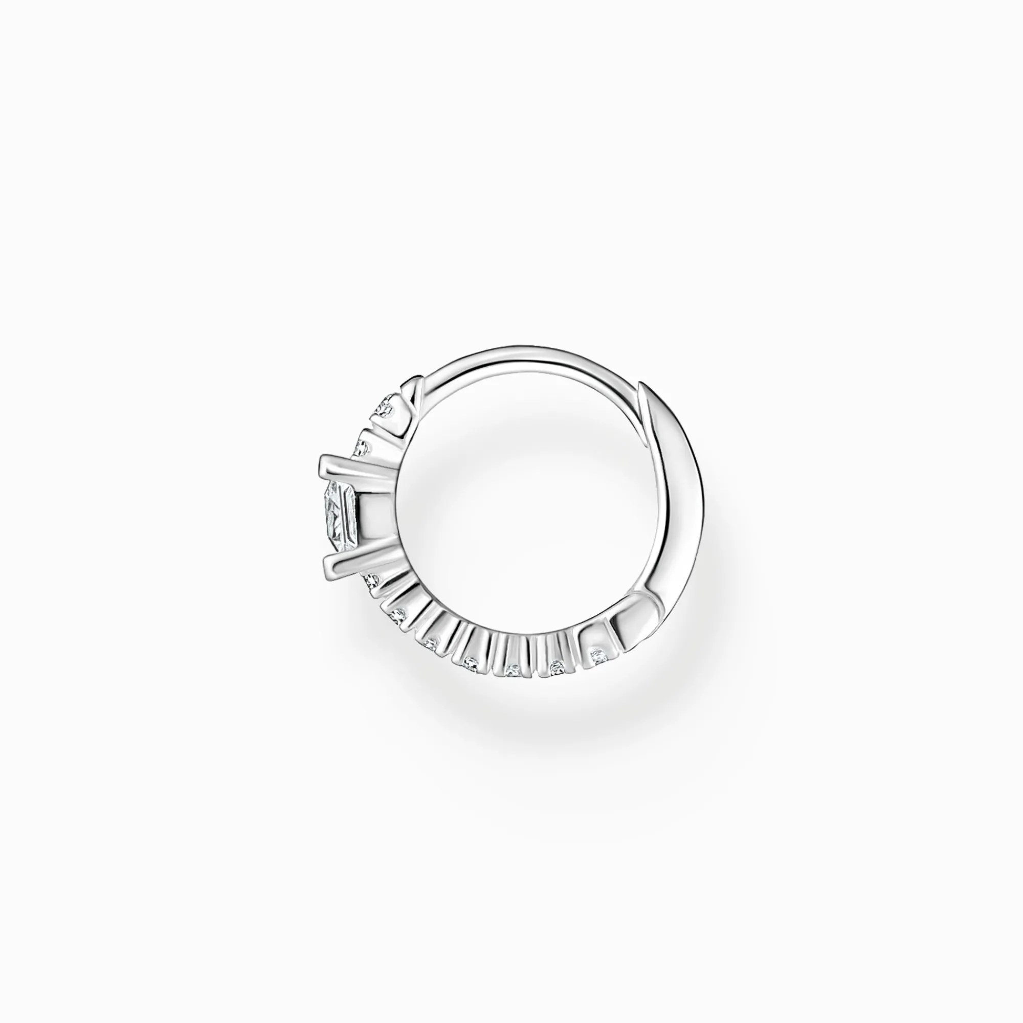 Women THOMAS SABO Hoop Earrings-Single hoop earring with white stones silver