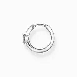 Women THOMAS SABO Hoop Earrings-Single hoop earring with heart and white stones silver