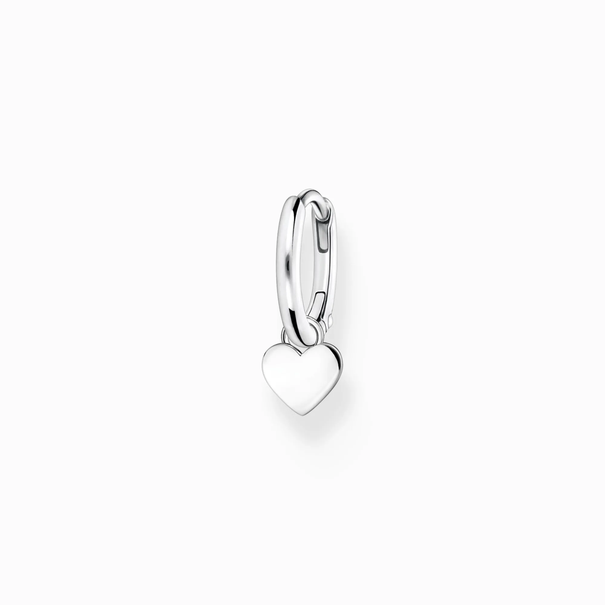 Women THOMAS SABO Hoop Earrings|925 Silver-Single hoop earring with heart pendant silver