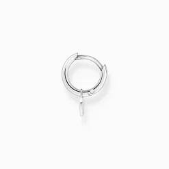 Women THOMAS SABO Hoop Earrings|925 Silver-Single hoop earring with heart pendant silver