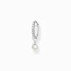 Women THOMAS SABO Earrings|Hoop Earrings-Single hoop earring with pearl pendant silver