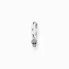 Women THOMAS SABO Hoop Earrings-Single hoop earring with skull pendant silver