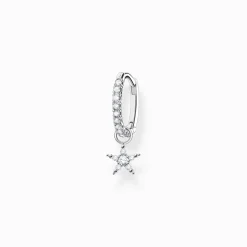 Women THOMAS SABO Hoop Earrings-Single hoop earring with star pendant silver