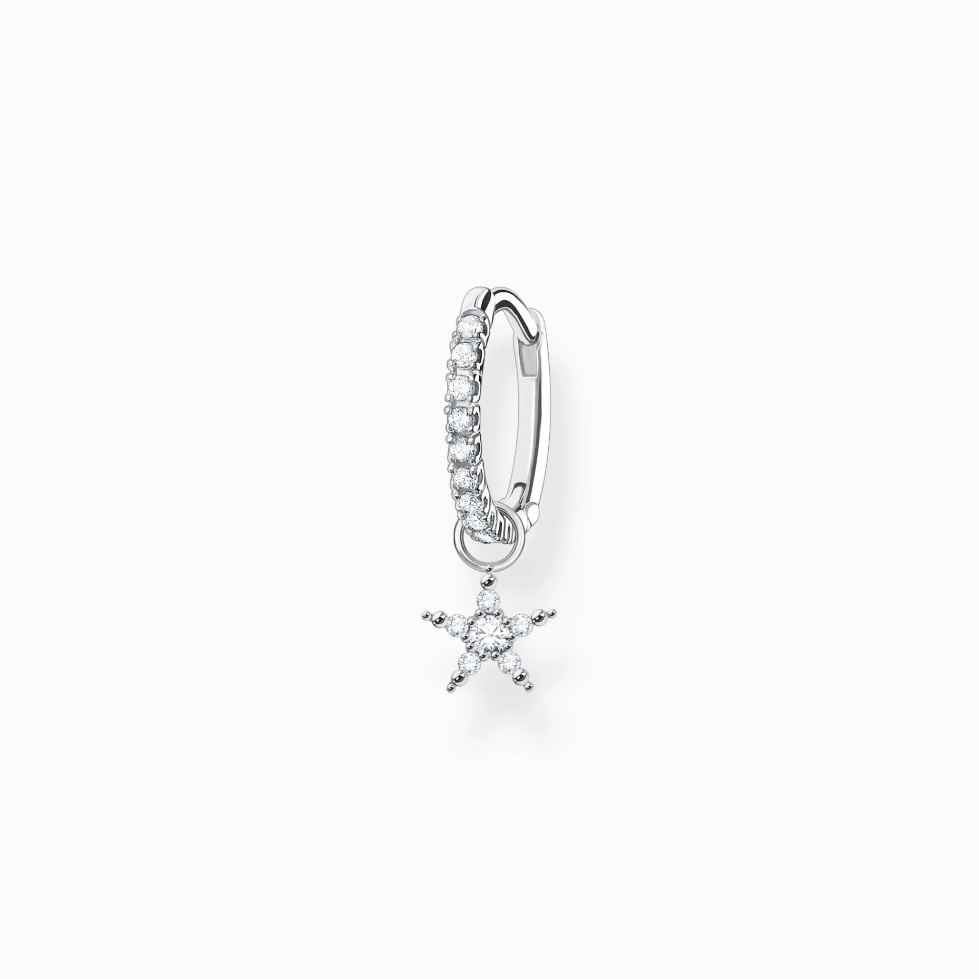 Women THOMAS SABO Hoop Earrings-Single hoop earring with star pendant silver