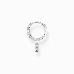 Women THOMAS SABO Hoop Earrings-Single hoop earring with star pendant silver