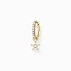 Women THOMAS SABO Hoop Earrings-Single hoop earring with star pendant gold
