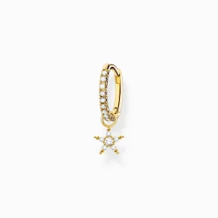 Women THOMAS SABO Hoop Earrings-Single hoop earring with star pendant gold