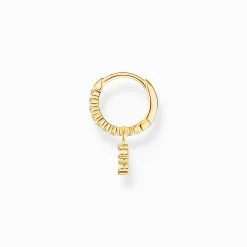 Women THOMAS SABO Hoop Earrings-Single hoop earring with star pendant gold