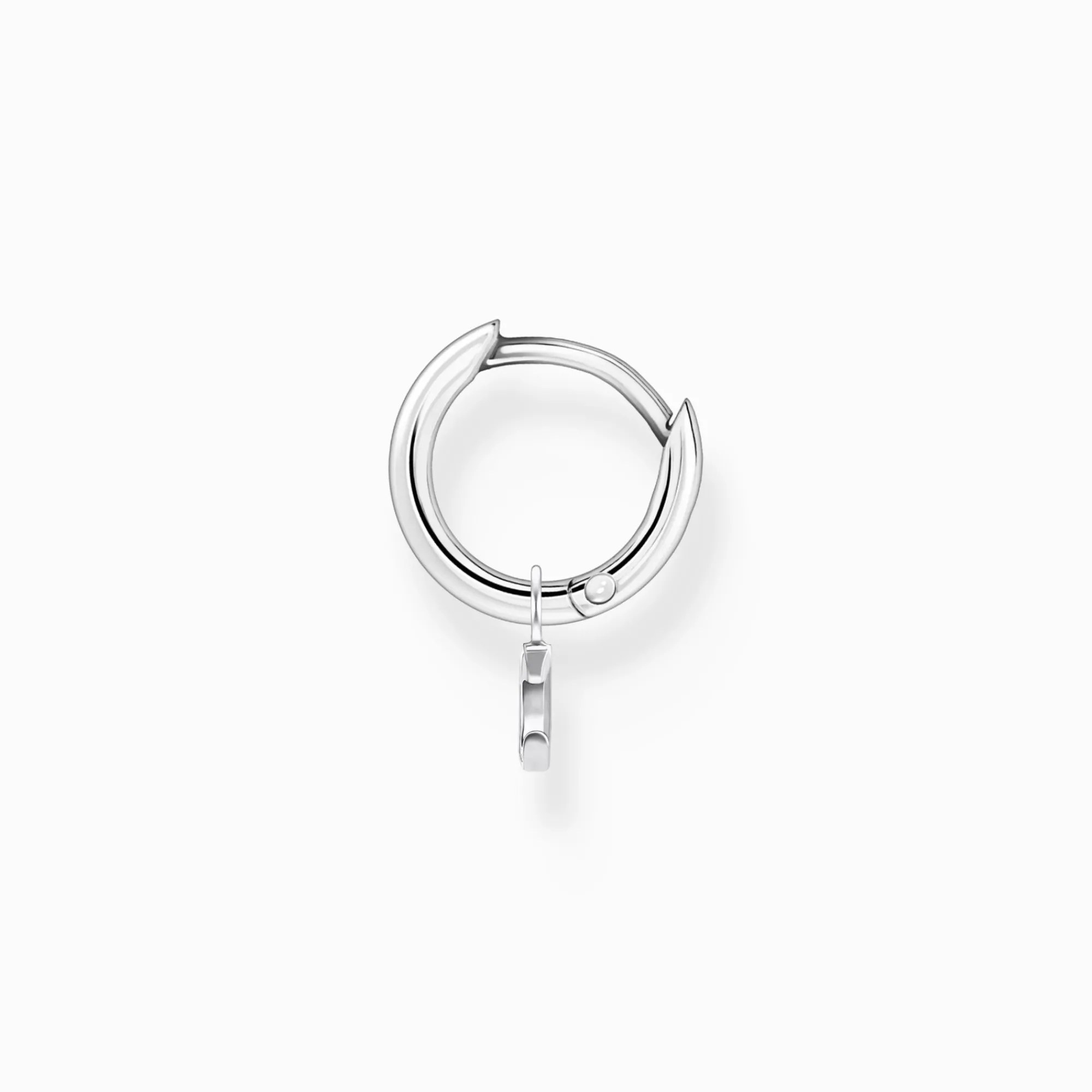 Women THOMAS SABO Hoop Earrings-Single hoop earring with moon pendant silver