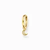 Women THOMAS SABO Hoop Earrings-Single hoop earring with moon pendant gold