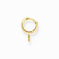 Women THOMAS SABO Hoop Earrings-Single hoop earring with moon pendant gold