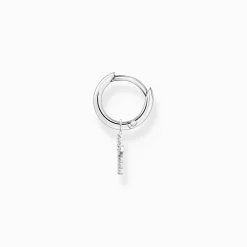Women THOMAS SABO Hoop Earrings-Single hoop earring with cross prendant silver
