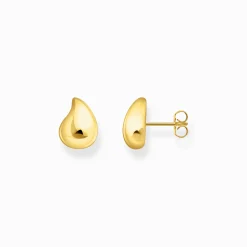 Women THOMAS SABO Ear Studs-Small gold-plated ear studs in organic shape