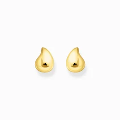 Women THOMAS SABO Ear Studs-Small gold-plated ear studs in organic shape