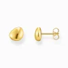 Women THOMAS SABO Ear Studs-Small gold-plated ear studs in organic shape