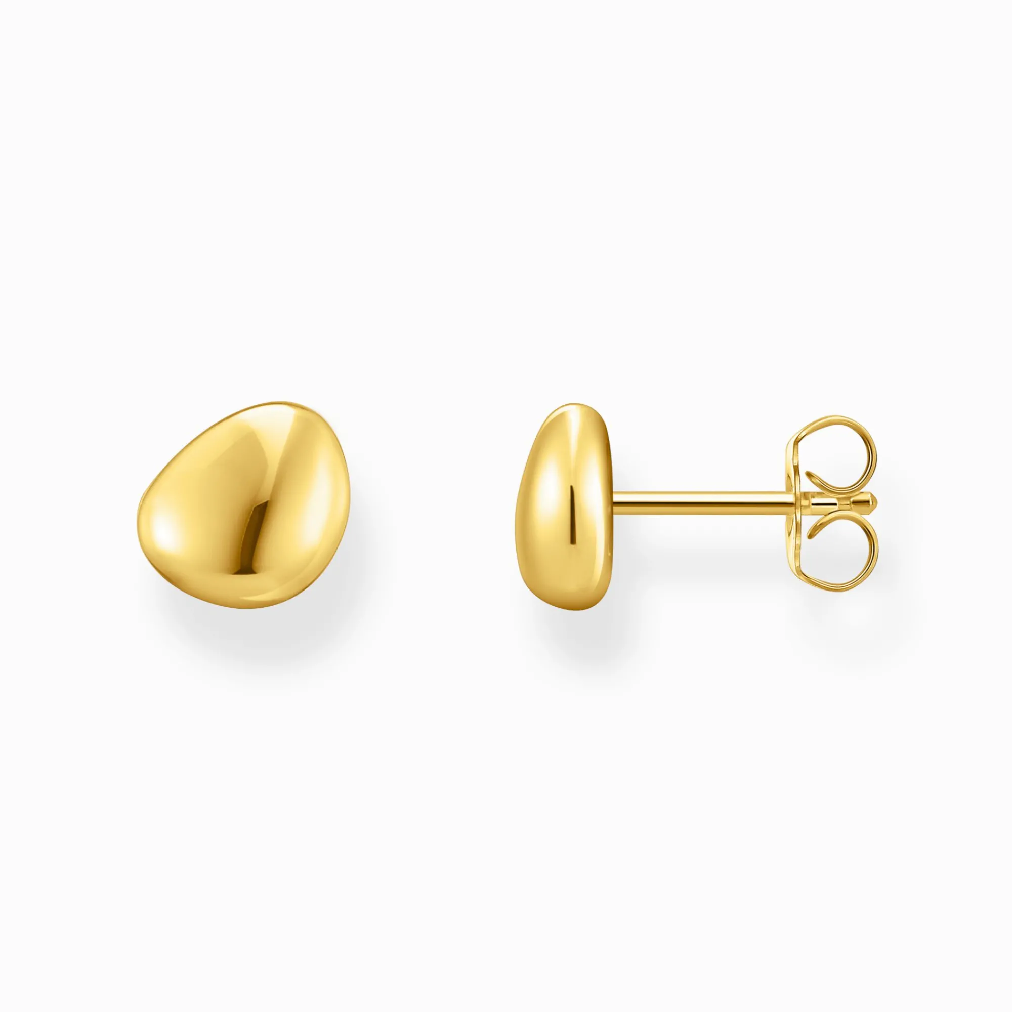 Women THOMAS SABO Ear Studs-Small gold-plated ear studs in organic shape