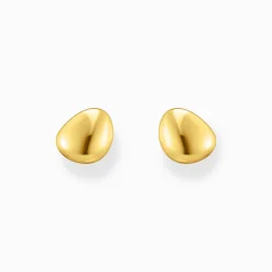 Women THOMAS SABO Ear Studs-Small gold-plated ear studs in organic shape