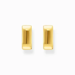 Women THOMAS SABO Hoop Earrings-Small gold-plated hoop earrings in angular shape