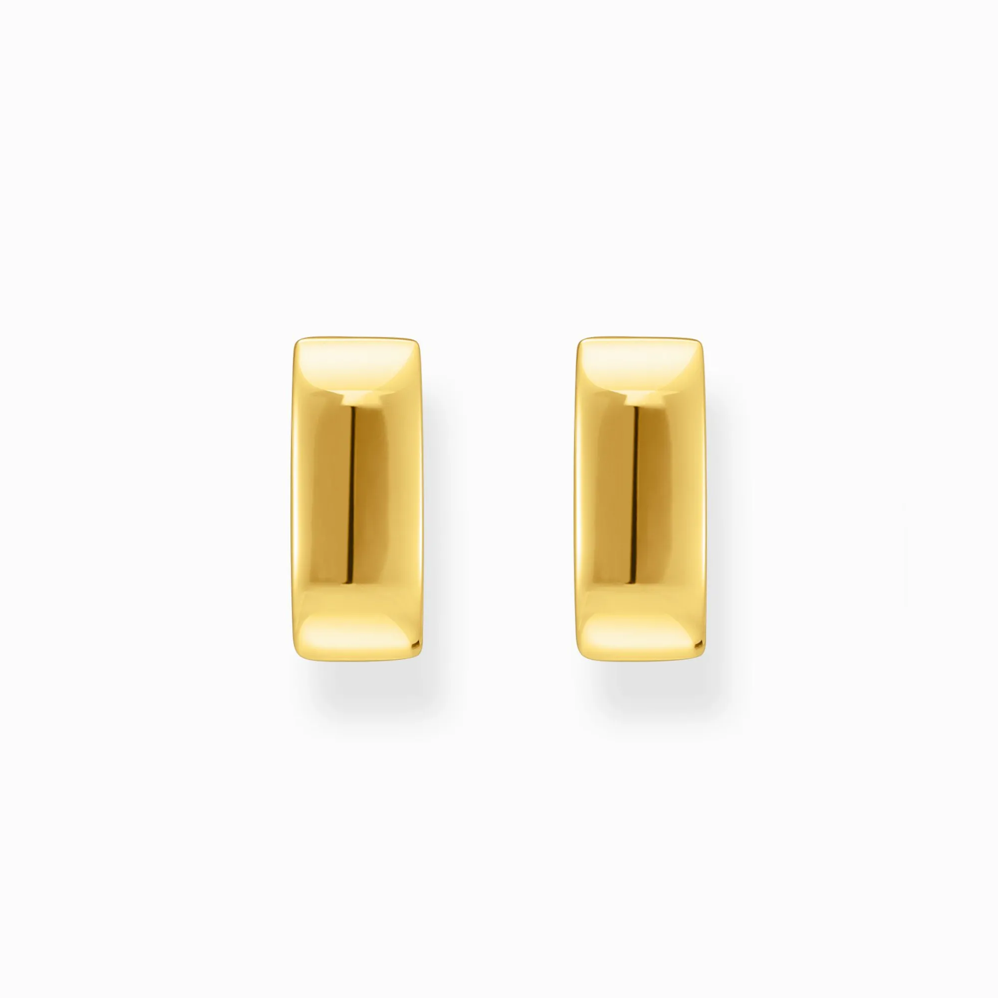 Women THOMAS SABO Hoop Earrings-Small gold-plated hoop earrings in angular shape