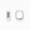 Women THOMAS SABO Hoop Earrings|925 Silver-Small silver hoop earrings in angular shape