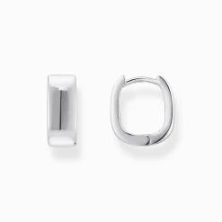 Women THOMAS SABO Hoop Earrings|925 Silver-Small silver hoop earrings in angular shape