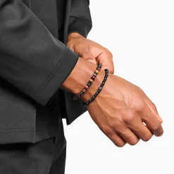 Women THOMAS SABO Bracelets|Bracelets-Talisman bracelet positive energy with obsidian beads