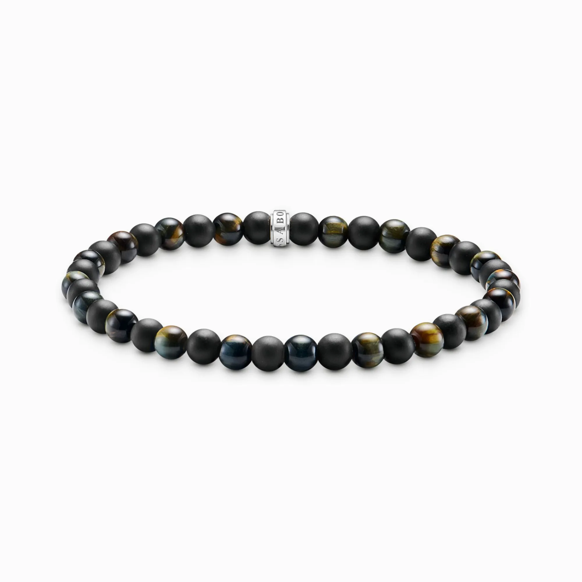 Women THOMAS SABO Bracelets|Bracelets-Talisman bracelet with obsidian and tiger eye beads