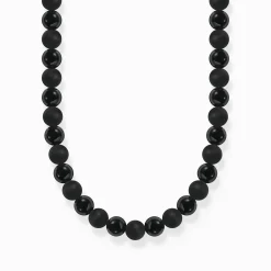 Women THOMAS SABO Necklaces|Necklaces & Chains-Talisman necklace with obsidian beads