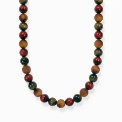 Women THOMAS SABO Necklaces|Necklaces & Chains-Talisman necklace with tiger eye beads