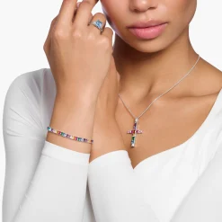 Women THOMAS SABO Bracelets-Tennis bracelet with colourful stones silver