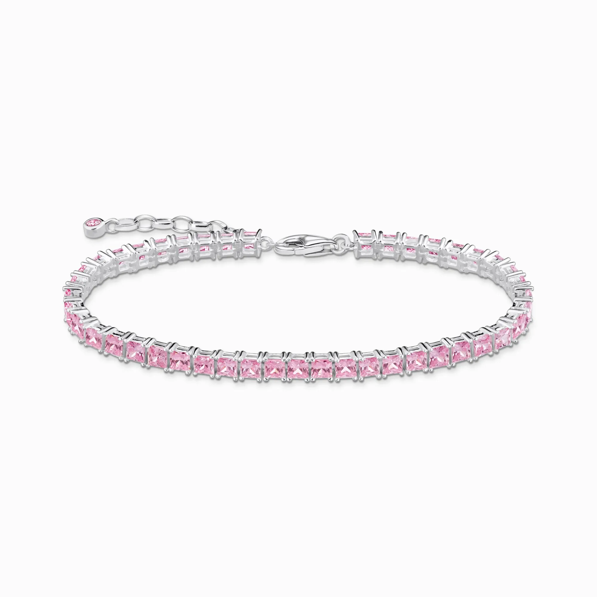 Women THOMAS SABO Bracelets-Tennis bracelet with pink stones silver