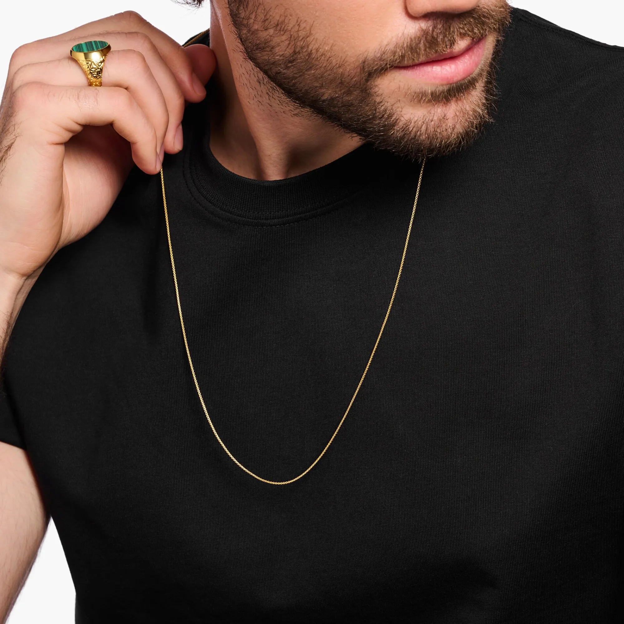 Women THOMAS SABO Necklaces|18-Carat Gold-Plating - 925 Silver-Venezia chain Thickness 1.00 mm (0.04 Inch)
