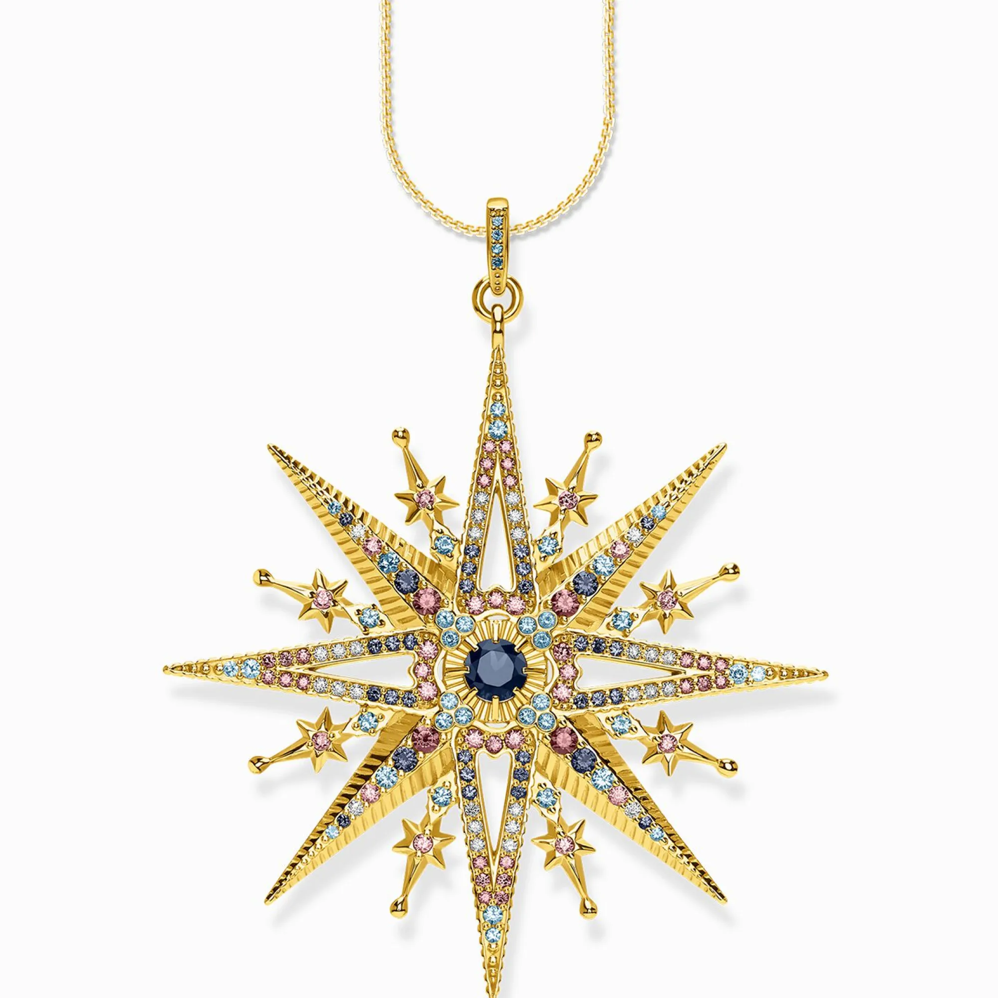 Women THOMAS SABO Necklaces|18-Carat Gold-Plating - 925 Silver-Venezia chain Thickness 1.00 mm (0.04 Inch)