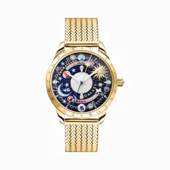 Women THOMAS SABO Watches|Ladies' Watches-Watch Cosmic Amulet with dial in dark blue yellow gold-coloured