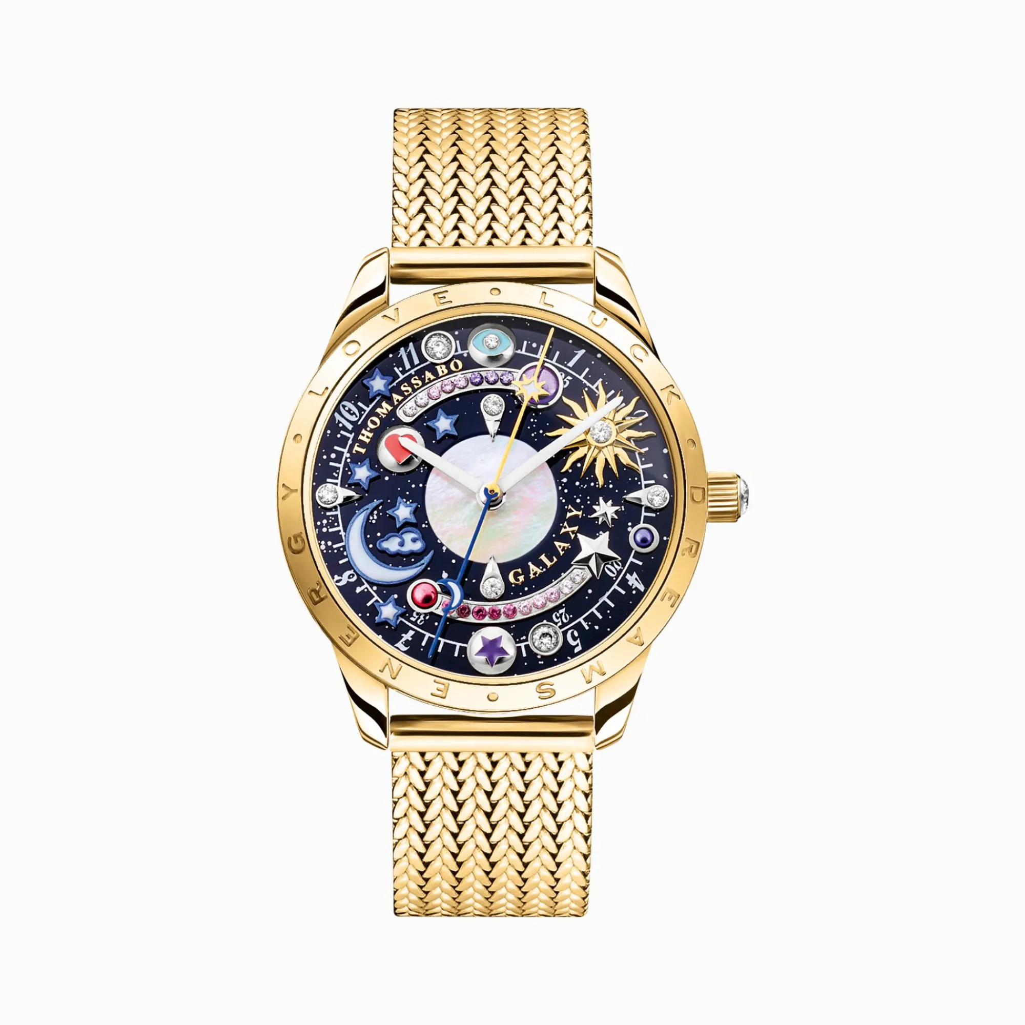 Women THOMAS SABO Watches|Ladies' Watches-Watch Cosmic Amulet with dial in dark blue yellow gold-coloured