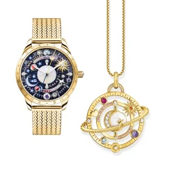 Women THOMAS SABO Watches|Ladies' Watches-Watch Cosmic Amulet with dial in dark blue yellow gold-coloured