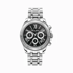 Women THOMAS SABO Watches|Ladies' Watches-Watch Divine Chrono with dial in black silver-coloured