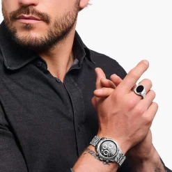 Women THOMAS SABO Watches|Ladies' Watches-Watch Divine Chrono with dial in black silver-coloured