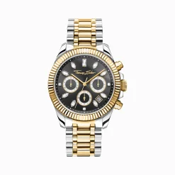 Women THOMAS SABO Watches|Ladies' Watches-Watch Divine Chrono with dial in black yellow gold-coloured