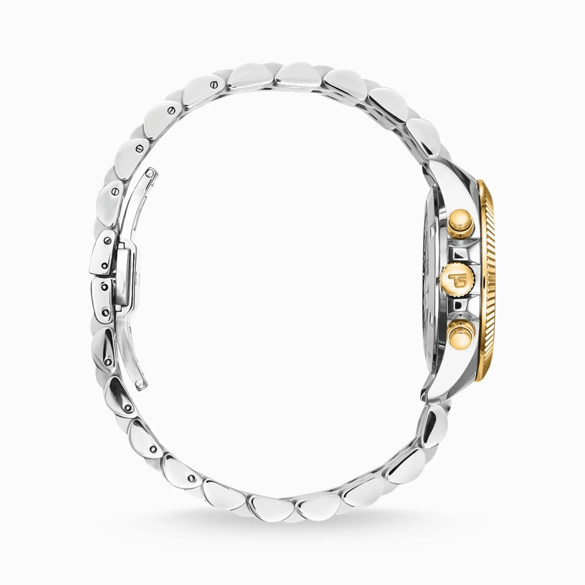 Women THOMAS SABO Watches|Ladies' Watches-Watch Divine Chrono with dial in black yellow gold-coloured