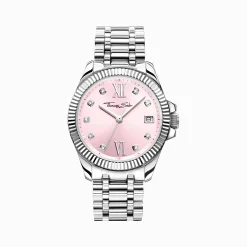 Women THOMAS SABO Watches|Ladies' Watches-Watch for women Divine Pink with white stones silver-coloured