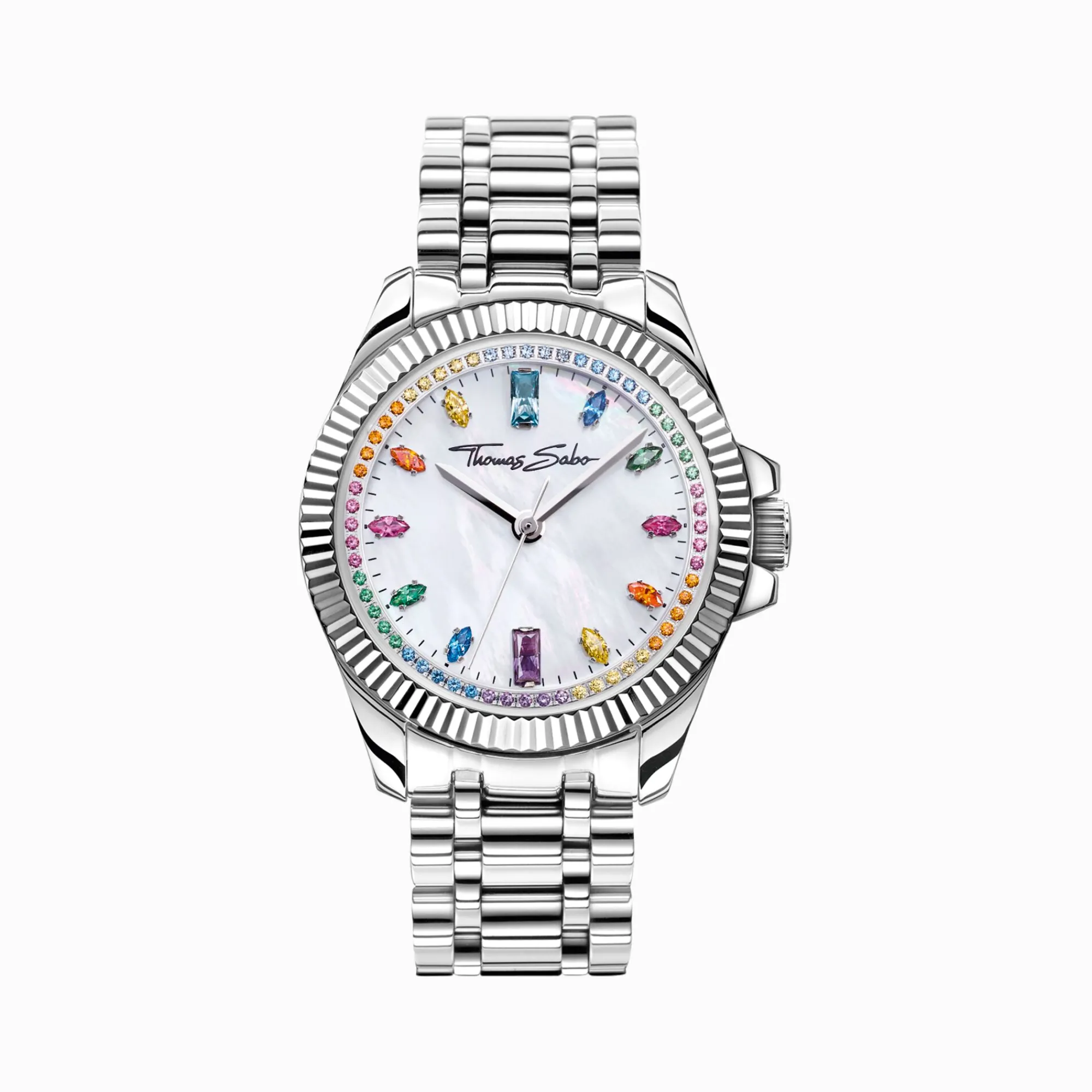 Women THOMAS SABO Watches|Ladies' Watches-Watch for women Divine Rainbow with coloured stones silver-coloured