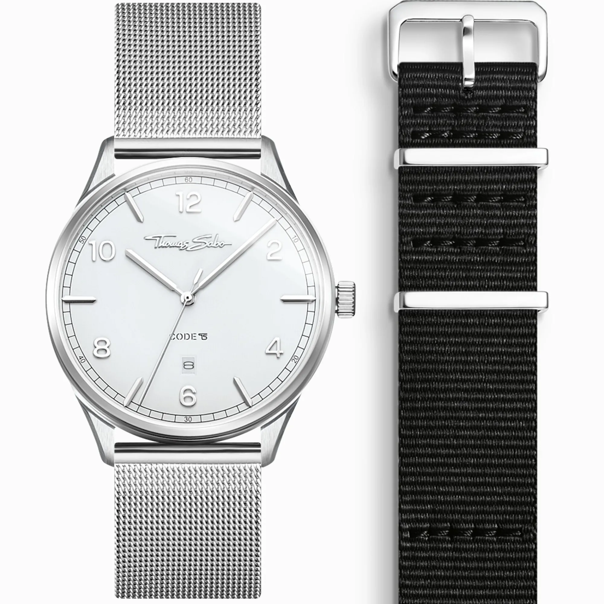 Women THOMAS SABO Watches|Ladies' Watches-Watch strap Code TS nato black