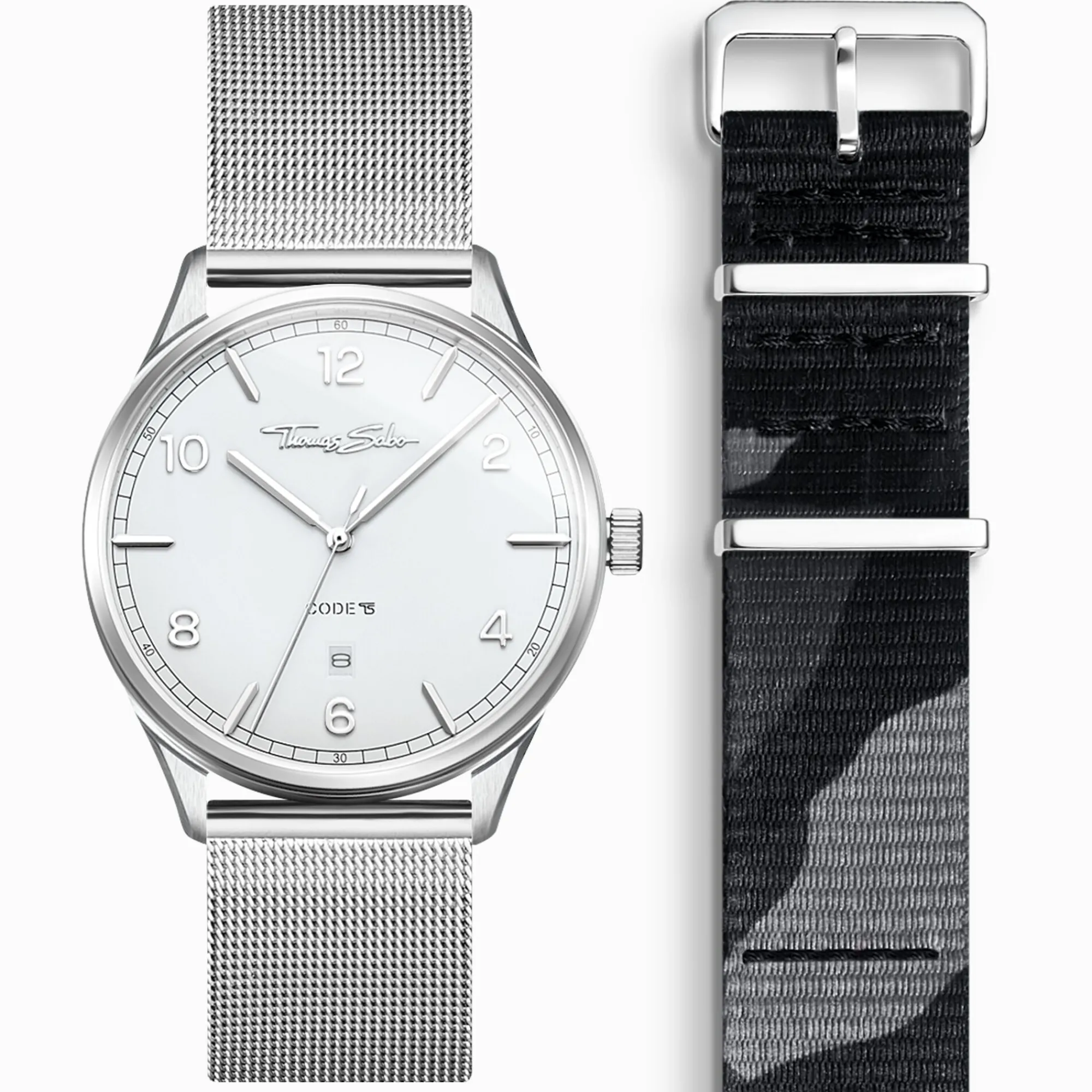 Women THOMAS SABO Watches|Ladies' Watches-Watch strap Code TS nato black camouflage