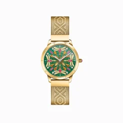 Women THOMAS SABO Watches|Ladies' Watches-Women’s watch kaleidoscope dragonfly green yellow gold-coloured