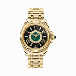 Women THOMAS SABO Watches|Ladies' Watches-Women’s watch Mystic Island with white stones and green malachite gold colour