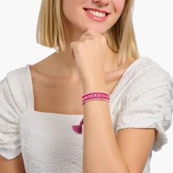 THOMAS SABO Accessories-Woven bracelet CHARMISTA in soft pink, pink & purple